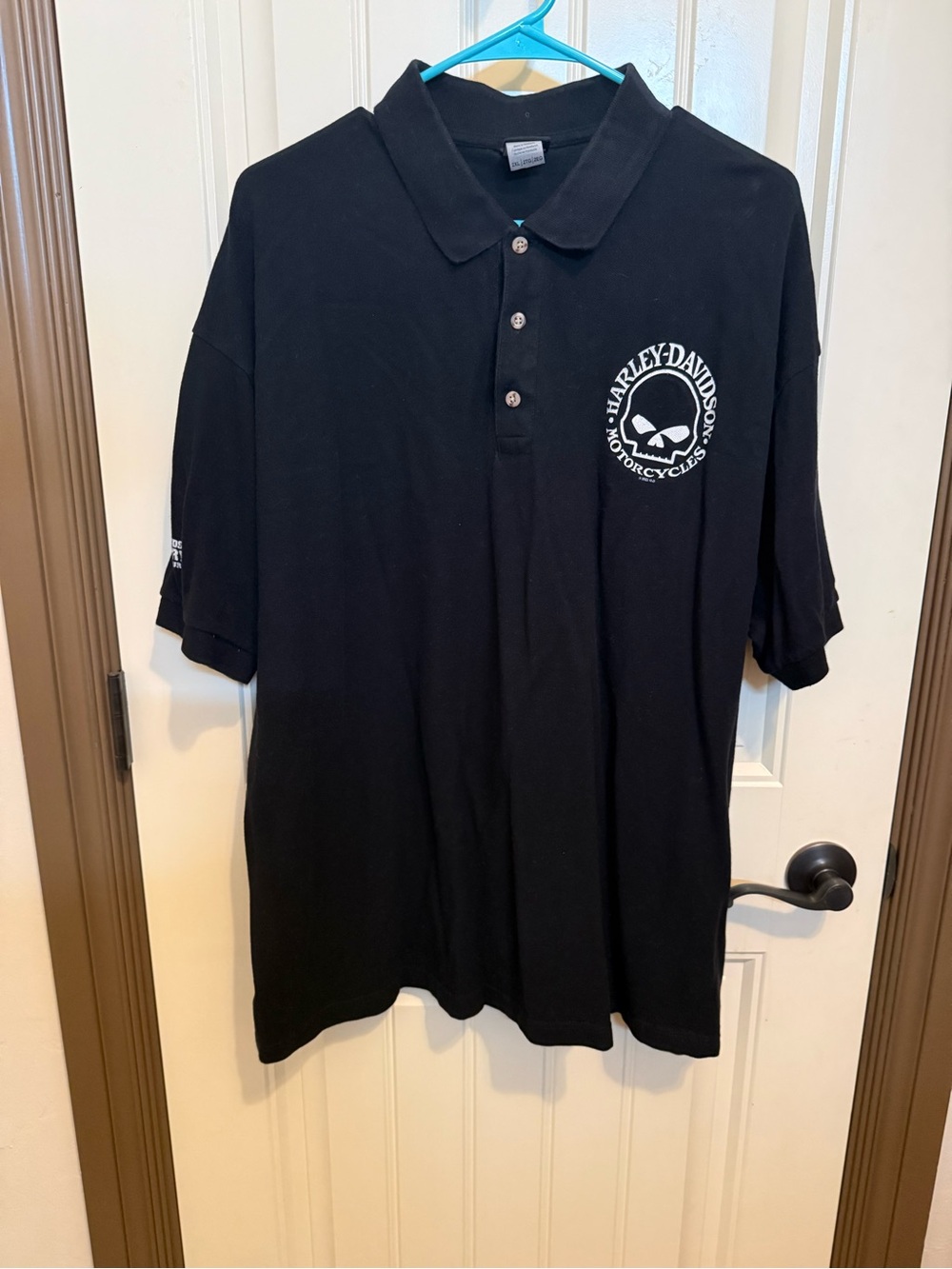 Harley-Davidson Black Polo with White Skull Emblem
